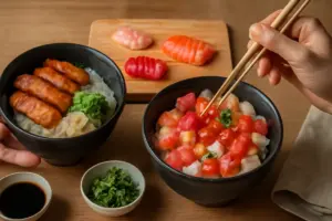 Qual è la differenza tra donburi e chirashi? Scopri cosa cambia davvero nel metodo di preparazione